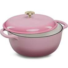 Cast-Iron Dutch Oven Kitchen Cookware W/ Enamel, Handles - 6qt - Graphite Gray - View 8