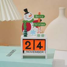 1pc Santa Claus Christmas Tree Wooden Calendar Desktop Decor Ornament, Birthday Gift, Graduation Gift - / - View 11