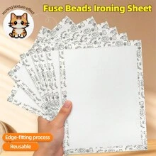 Perler Beads Baking Mat With Edging, Ironing Cloth For Melt Beads, Thick And Thin Texture Options, Suitable For Melt Beads And DIY Handicraft Activities, Reusable Ironing Sheet, Heat-Resistant Ironing Mat For Perler Beads, High Temperature Resistant, Exquisite Edged Ironing Cloth, Perler Beads Ironing Tool, Bead Handicraft Accessory, Suitable For Handicraft Enthusiasts - Multicolor - View 1