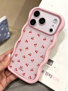 Casing Ponsel Matte Motif Ceri Merah Lucu Y2K, Kompatibel dengan iPhone 17 Pro Max 17 Pro 16 Pro 16 Pro Max 15 Pro Max 15 Pro 14 Pro Max 14 Pro 13, Desain Tepi Bergelombang Kreatif, Penutup Belakang Semi-Transparan yang Lucu - Berwarna merah muda - View 4