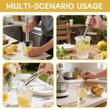 Straw Puncher And Muddler For Lemonade Plastic Lids Cups, Stainless Steel Muddler Straw Hole Puncher For Drink, Fresh Squeezed Lemonade Stand Supplies COLOR:1set - View 6