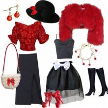 1/6 Doll Dlothes Set 11.5 Inch Doll Outfit Fit For 30cm BJD Doll Babi Doll Super Model Doll Clothes Suit Fur Coat Dress Pants Hats Bags Shoes And Doll Dress Up Accessories - Multicolor - View 6