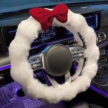 1pc New Cute Style Car Steering Wheel Cover Interior Bowknot Decoration Anti-Slip Anti-Freeze Grip - Multicolor - View 14