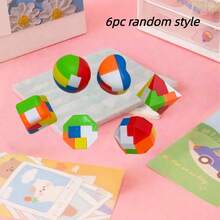 3/6/12/Pc Creative Kongming Lock Full Set Puzzle Brain Development Educational Tool Lu Ban Lock, Educational Toy. Explore The World Through Play: A Journey Of Discovery For Young Minds. Back To School Season. School Opening Season Gift. Random Color - Multicolor - View 8