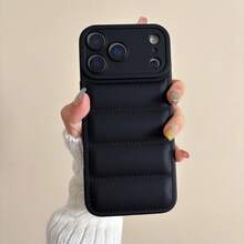 DECOPHONE Three-Dimensional Three-Dimensional Drooping Down Feathered Phone Case, Simple And Cute, Anti-Drop Protective Cover, Compatible With Apple 17/16/15 Series Models. - Black - View 2