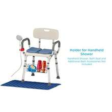 Handheld Shower Holder Attachment For Bath Seats And Transfer Benches Universal Mount For Bath Stool, Shower Commode And Chairs, Adjustable, Secure, Easy Install Bathroom Accessory - Red - View 4
