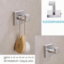 YUET 2 Pezzi Gancio per Asciugamani Gancio da Parete per Bagno Gancio da Parete in Acciaio Inox 304, Argento | Gancio per Asciugamano, Accappatoio, Gancio per Vestiti Accappatoio Cucina Bagno Portasciugamani, Montaggio a Parete con Vite - Argento - Visualizzare 3