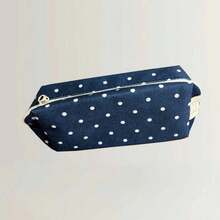 1pc Korean Style Polka Dot Star Canvas Pencil Case, Large Capacity Zipper Pencil Pouch, Portable Minimalist Stationery Storage Bag, Suitable For School, Travel, Cosmetics Use,Back To School - Pencil Case - View 14
