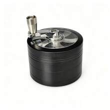 New Black Hand-Crank Manual Grinder, 40/50/63MM Three Sizes Available, 4-Layer Zinc Alloy Metal Crusher Grinding Accessory Tool! Suitable For Grinding Crusher! Multiple Sizes Available! - View 7