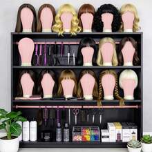 Pink Canvas Wig Mannequin Head With Adjustable Tripod Base; Wig Making Kit Includes T-Pins And Sewing Thread; Professional Wig Styling And Training Head Set Designed For Hairstylists, Halloween - View 5