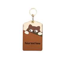 Personalized Cartoon Animal Card Holder, Cute Cat, Seal, Dog, Whale PU Leather ID Badge Holder With Keychain, Custom Text Bus Card Work Access Card Holder, Custom Name Cute Animal PU Card Holder Keychain Personalized Text ID Card Holder Gift - Multicolor 2 - View 11