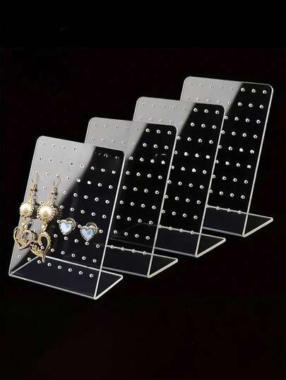 72/120 Holes Acrylic Earring Display Stand, Transparent Jewelry Storage Rack, Retail Marketing Home Storage, Back To School Essential