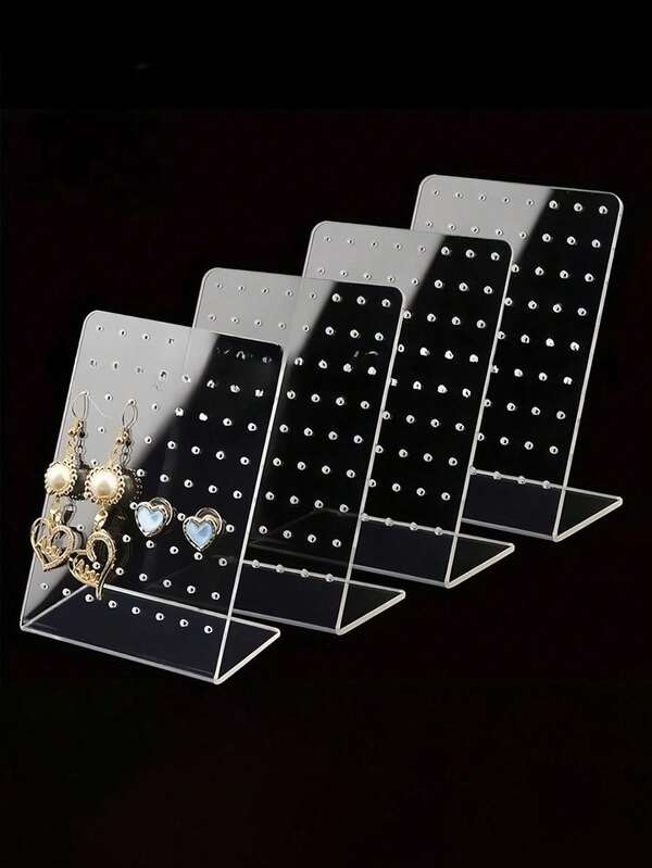 72/120 Holes Acrylic Earring Display Stand, Transparent Jewelry Storage Rack, Retail Marketing Home Storage, Back To School Essential