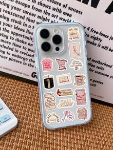 50PCS,Bookish Mobile Phone Stickers,PVC Material,Creative And Aesthetic Design Sticker,Suitable For Mobile Phone Cases, Tablets, Laptops, Suitcases, Cars, Notebooks, Helmet, Guitar, Skateboard, Storage Box, Handwritten Diaries, - Bookish Series - View 6