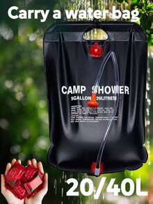 2pcs 20/40L Portable Outdoor Camping Shower Bag - Waterproof And Durable Backpack, Suitable For Outdoor Showers. Essential Item For Lightweight Travel. (Style/Color Randomly Shipped) - Multicolor - View 3