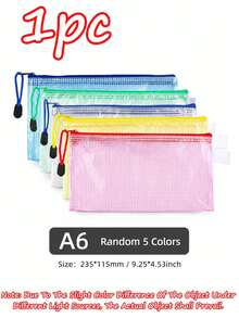 1pc Versatile Clear Document Pouch Waterproof Zipper File Bag Large Capacity Wide Bottom Space Saving Multi Color Design Portable Organizer For Test Papers Home Work Certificates Bills Receipts Stationery Pencil Cases Ideal For School Office - Multiple Styles - View 17