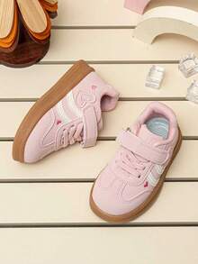 1 Pair Fashionable Hook & Loop Sports Shoes, Soft Anti-Slip Outdoor Casual Shoes For Spring And Autumn - Pink - View 3