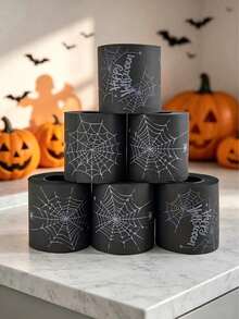 3 Rolls Black Spider Web Pattern Toilet Paper, Fun Creative Themed Toilet Paper, Bathroom Decor, Unique Gift, Prank Gift Idea, Daily Humor, Party Decoration - Multicolor - View 10