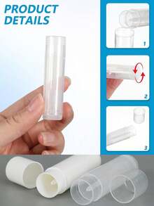 50/30/10/1pc Transparent Empty Twist-Up Tubes, 5g Plastic DIY Containers For Lipstick, Lip Balm And Solid Perfume. Multi-Purpose Cosmetic Accessories, Economical And Ideal Christmas Gift For Women. - Multicolor - View 6