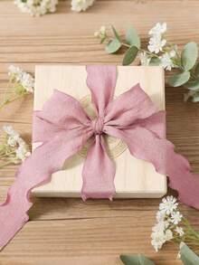 4cm Goddess Day Mother's Day Valentine's Day Pleated Ribbon High-End Elastic Ruffle Bubble Pleat Webbing Cake Birthday Box Packaging Ribbon Gift Wrapping Ribbon Hair Tie Cake Packaging DIY Bow Flower Bouquet Gift Cake Packaging Floral Satin Ribbon - Pink - View 5