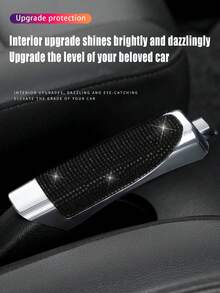 Hand Brake Handle Cover, Car Hand Brake Protector, Made Of High-Quality ABS Plastic, Full Rhinestone Hand Brake Protective Cover Decoration, Durable, Suitable For Car And SUV Interior Accessories - A - View 7