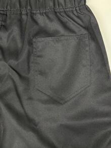 Men's Solid Color Cargo Pants With Pockets, Casual Versatile Everyday Wear - Black - View 6