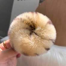 Korean Minimalist Genuine Rabbit Fur Scrunchie Cute Ponytail Hair Tie Internet Celebrity French Vintage Hair Accessory Autumn/Winter - Multicolor - View 8