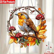 2D Plano, 1 Peça Pássaro Apanhador de Sol, Decoração de Janela Acrílica Pendurada, Decoração de Jardim Acrílica com Tema de Animal, Decoração de Casa e Janela para Aniversário e Festival, Presente Ideal para Família e Amigos, Decoração de Pássaro - Multicolorido - Visão 2