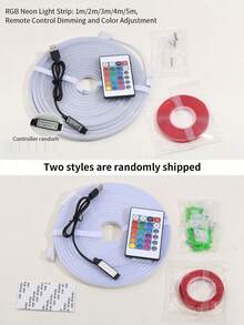 USB 霓虹燈條 RGB 多彩遙控變色生日燈飾，USB 供電柔性燈條，房間與牆面裝飾 - 彩色 - 查看 9