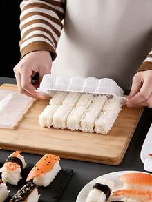1pc Battleship Sushi Mold + 1pc Rice Scoop, Cooking Tool, Transparent Bento Mold, PP Material For Home Use, Seaweed Wrapped Rice Box Small Rice Ball Hand Sushi Making Tool, Japanese Cuisine Making Tool - View 10