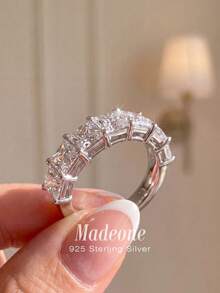 MADEONE 1pc Fashion Minimalist Geometric Design Ring, Suitable For Women's Daily Commute Wear, Also Can Be Used As Decorative Ring Or Party Accessory, Jewelry Gift. - Square - View 5