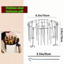 Upgraded Stainless Steel Air Fryer Grill Rack, Non-Stick Round Vertical Grill Rack With 24 Skewers, Air Fryer Accessories For Kitchen Cooking And Grilling, 360° Even Cooking, No Flipping Required, Dishwasher , Reusable Accessories, Suitable For Home Kitchen Grill - Stainless Steel Version - View 11