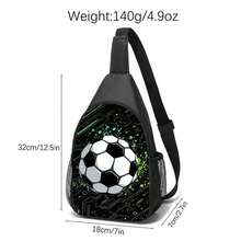 Crossbody Bag, Football Style, Front Pocket Sports Bag, Colorful Holiday Football Print - Casual Style Shoulder Bag, Polyester Material - 彩色 - 查看 3