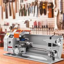 Compact Metal Lathe, 7'' X 16'', 800W, Precision Desktop Metalworking Lathe, Variable Speed 150-2500 RPM, Includes 3.9'' 3-Jaw Chuck & Tool Box For Detailed Part Crafting - 7" X 16", 800W - View 9
