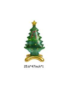 1/2 Cartoon Santa Claus Christmas Tree Inflatable Decoration With Base, Suitable For Christmas Parties, Home Window Displays, Holiday Photo Shoots, And New Year's Decorations - View 10