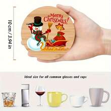 Set Of 6 Christmas Wooden Coasters – Decorative Coffee And Tea Coasters, Ideal For Use At Home Or In Cafes, And The Perfect Festive Gift - Multicolor - View 8