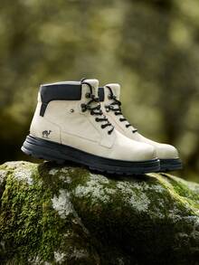 CAMEL CROWN Men's Water-Resistant High-Top Lace-Up Boots – Stylish, Non-Slip, Thick-Soled Work-Style Outdoor Boots - Gray-black - View 3