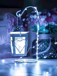 1pc Starry Sky LED Copper Decorative Light String, White Fairy Light, Battery Powered, Wedding, Birthday, Party, Festival Hanging Window Decorative Light, Outdoor Garden, Trees, Courtyard Atmosphere Decoration, Indoor Room Wall Decoration - White Light - View 6