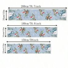 Christmas Snowman Snowflake Xmas Tree Table Runner Reusable Winter Kitchen Dining Table Runner Christmas Decorations - Multicolor - View 3