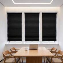 1pc Self-Adhesive Blackout Zebra Blinds, Adjustable Pleated Shade, Easy Installation And Removal, Suitable For Windows, French Doors, Kitchen, Bathroom, Room Decor, Living Room Decor, Office, Study And More - Multicolor - View 3