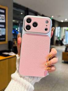 Casing Ponsel Tahan Guncangan Motif Leci Premium Musim Gugur/Dingin Ins, Kompatibel dengan 17/17 Pro Max/16/15 Pro Max/14/13/12/11 dan Model Lainnya, Hadiah Liburan untuk Pria, Pelindung Ponsel - Berwarna merah muda - View 1