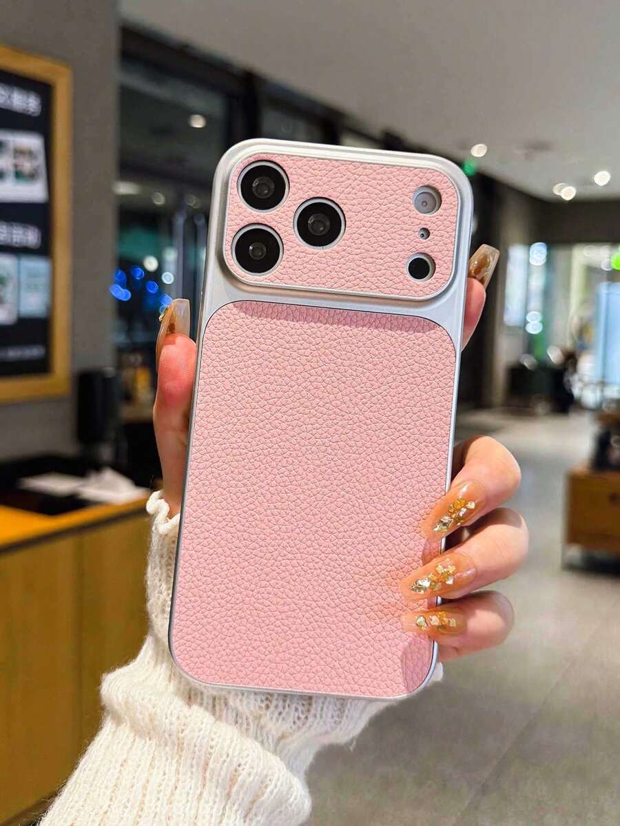 Casing Ponsel Tahan Guncangan Motif Leci Premium Musim Gugur/Dingin Ins, Kompatibel dengan 17/17 Pro Max/16/15 Pro Max/14/13/12/11 dan Model Lainnya, Hadiah Liburan untuk Pria, Pelindung Ponsel - Berwarna merah muda - View 1