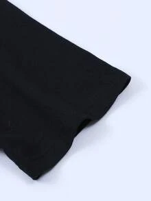 Women's Short Sleeve T Shirt,100%Pure Cotton,Skin-Friendly And Breathable,Suitable For All Occasions,European And American Style,Versatile And Comfort - 黑色 - 查看 5