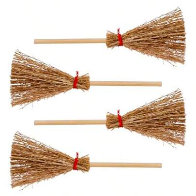 4 Piezas Broches de Escobas Perfectos para Decorar Ropa, Bolsos, Sombreros y Hacerlos Decoraciones Ideales para Halloween. Escobas Voladoras de Mago