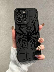 1 pieza Funda de teléfono con patrón de telaraña negra de cobertura completa, compatible con Apple 17 16 15 14 13 12 11 Plus Pro Max Series, funda protectora personalizada estilo Ins, funda de teléfono de moda, protección de cobertura completa minimalista, imagen linda, funda protectora de moda TPU anti-caída minimalista, diseño de alta estética, regalo de cumpleaños, regalo de vacaciones - Multicolor - Ver 30