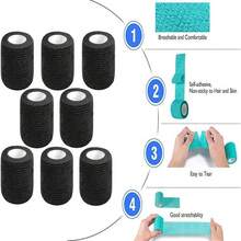 4 Rolls Self-Adhesive Bandage Finger Protection Elastic Bandage Self-Adhesive Veterinary Wrap, Suitable For First Aid, Sports, Animals (3 Colors) - Multicolor - View 10