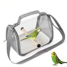 Parrot Carrier Bag, Breathable Bird Travel Bag For Pigeon, Lizard, Hamster, Portable Bird Cage For Home Use, Small Pet Supplies, Transparent Panoramic - Grey - View 4
