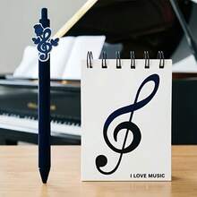 Musical Instrument Gift Set, Music Symbol Theme Stationery Combination, Includes Music Theme Notebook And 2-In-1 Music Symbol Pattern Gel Pen Set, Creative Music Accessories Gift, Music File Storage Set - Notebook Set - View 11