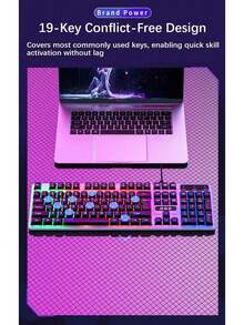 AOC Mechanical Feel Keyboard & Mouse Combo + High-Precision Gaming Mouse, Dynamic RGB Backlighting, Ergonomic Anti-Fatigue Design, USB Plug & Play, All-In-One Gaming Peripheral Set - View 4