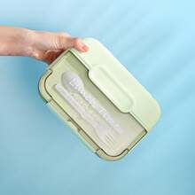 1pc Lunch Box, Bento Box, Large Capacity 3-Compartment Design, With Utensils, Microwave And Dishwasher , Suitable For Back To School, Office, Outdoor, Picnic, School, Ideal Choice For Students And Office Workers, Picnic And Camping, Kitchen Supplies - Multicolor - View 8